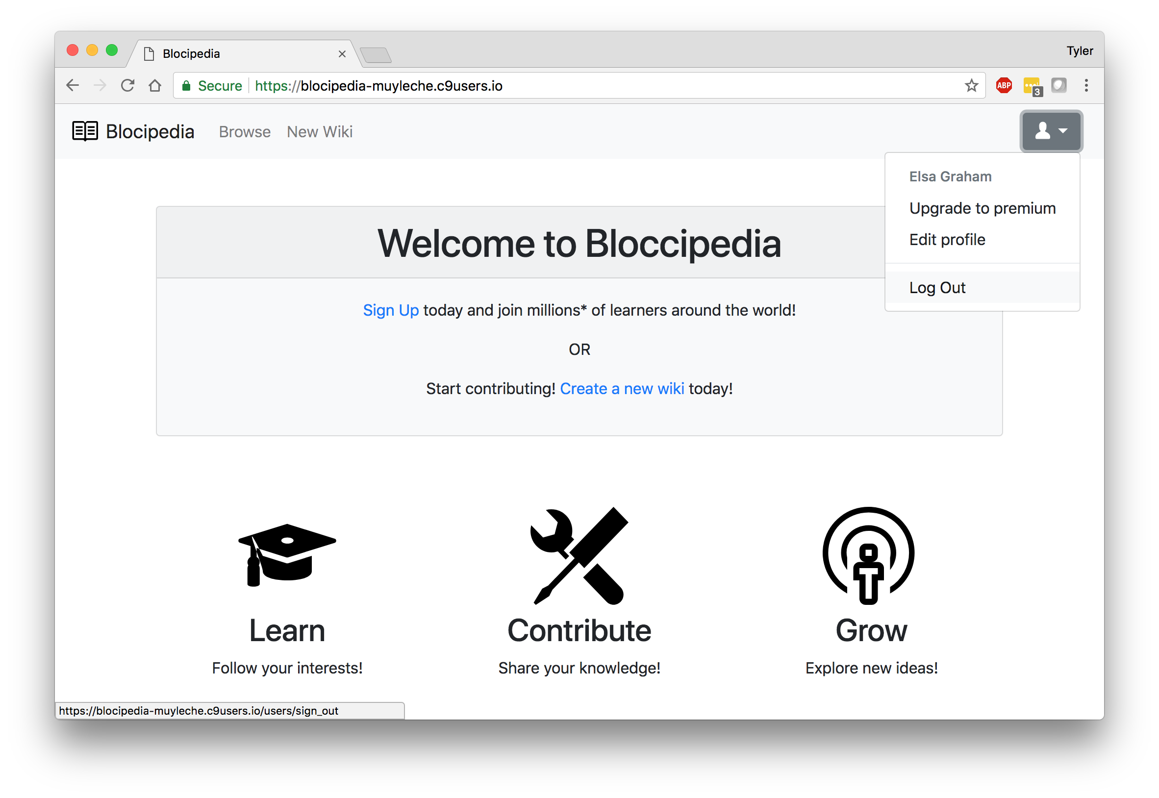 Blocipedia Landing Page